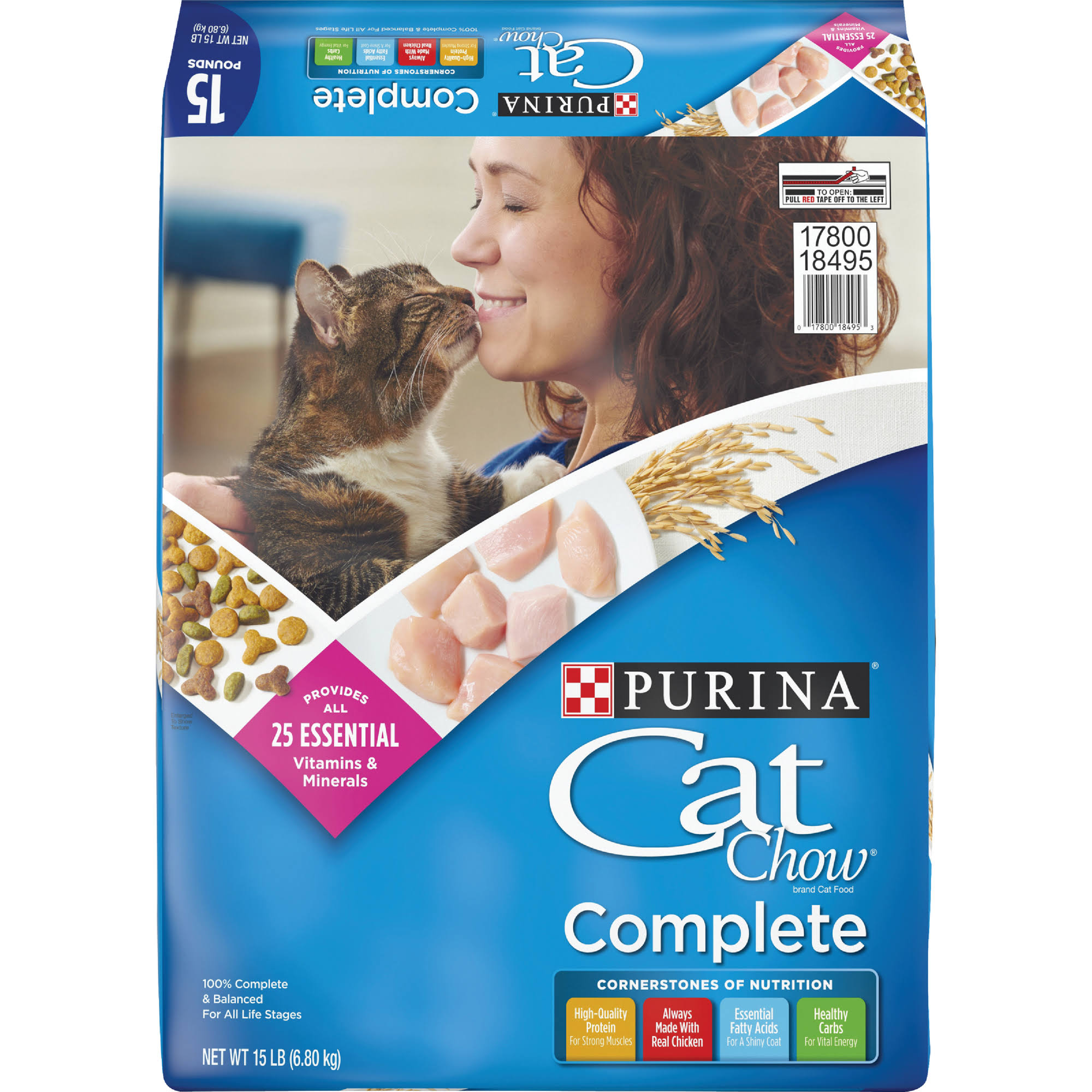 Purina Cat Chow 1780018495 Complete Chicken Recipe 15 Pounds Adult Dry Cat Food