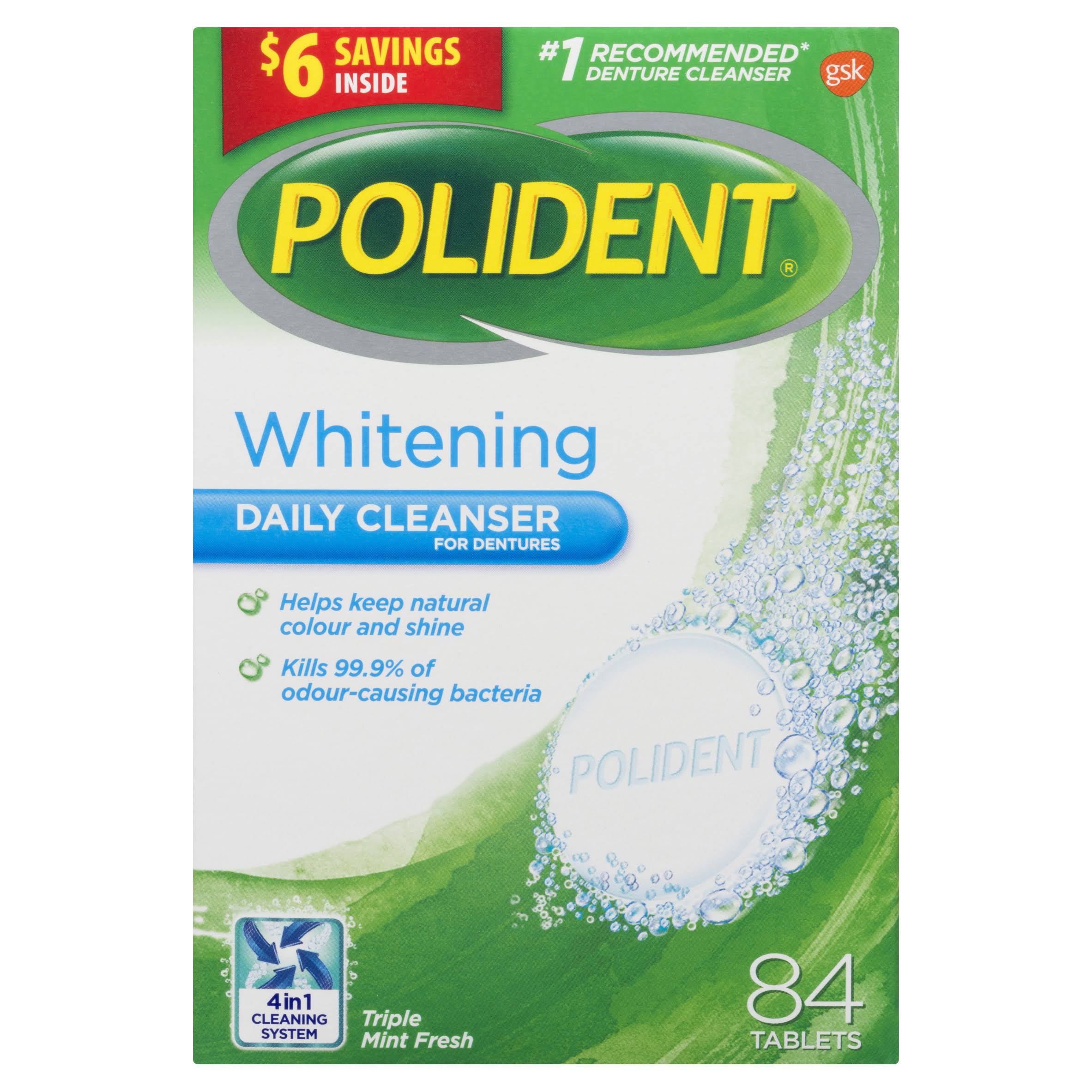 Polident Whitening Daily Cleanser Tablets