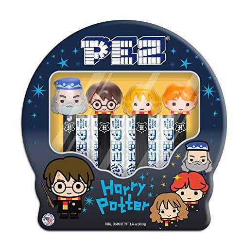 Pez Candy Harry Potter Gift Tin, (4 Dispensers & 6 Mystery Candy Rolls