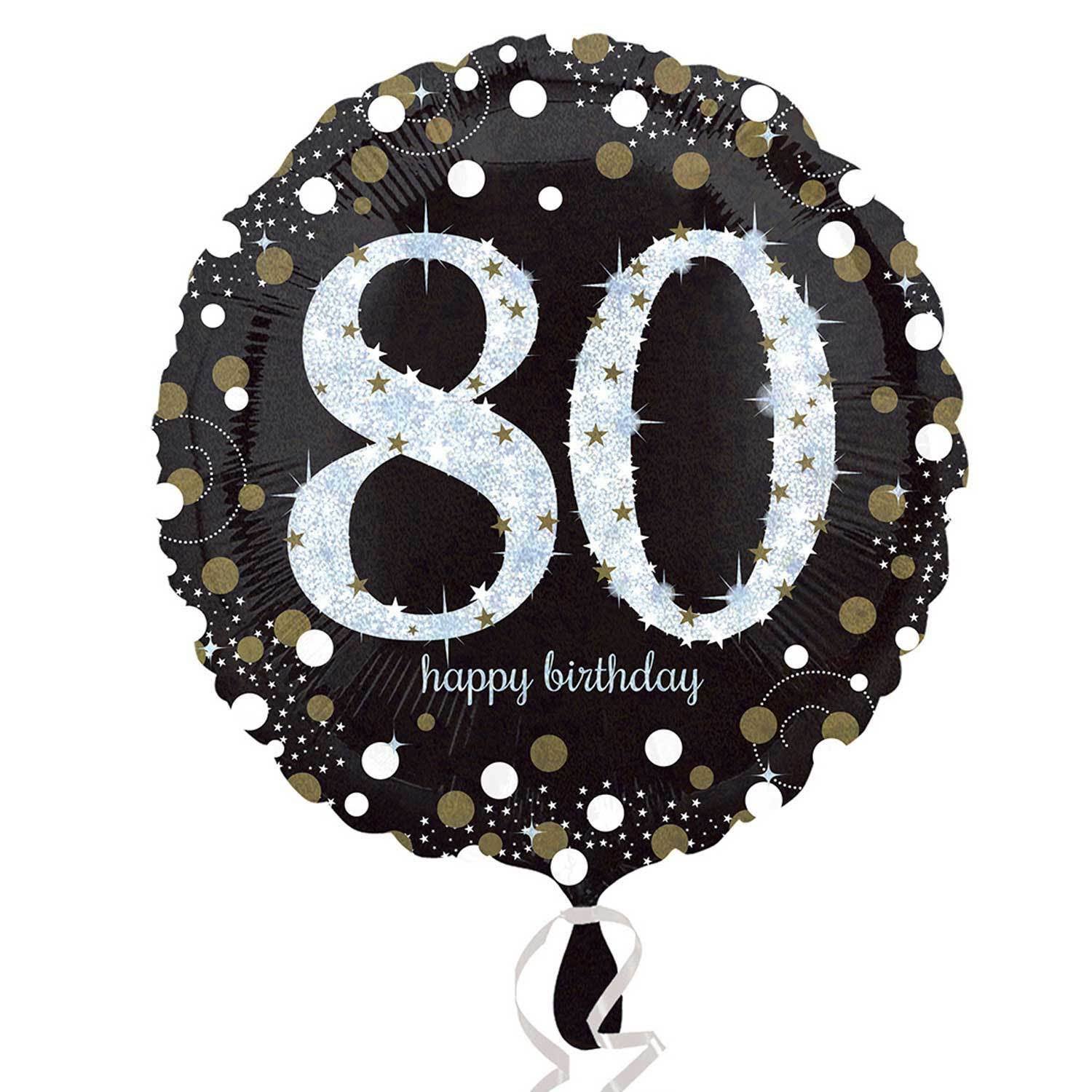 Anagram Black & Gold 80th Birthday Foil Balloon