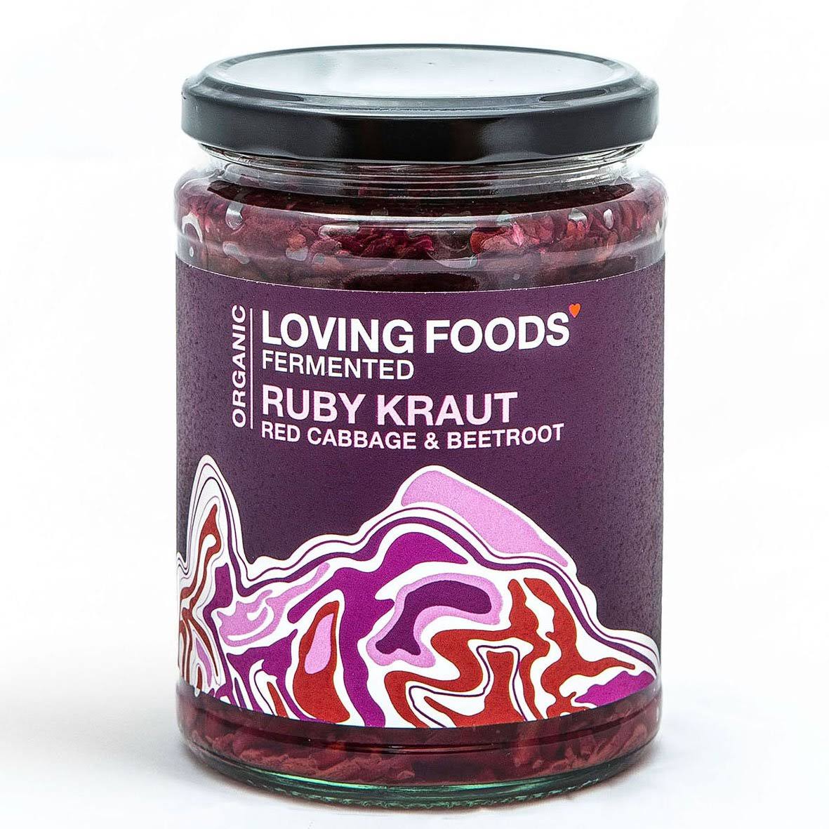Organic Ruby Kraut - Raw | Unpasteurised | Alive - Loving Foods 1 x 500g