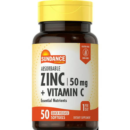 Sundance Vitamins Absorbable Zinc + Vitamin C Quick Release Softgels - 50 ct