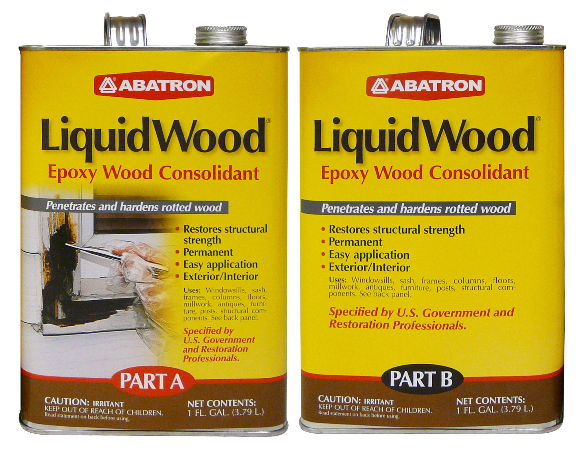 Abatron Liquidwood Epoxy Wood Consolidant Part A & Part B