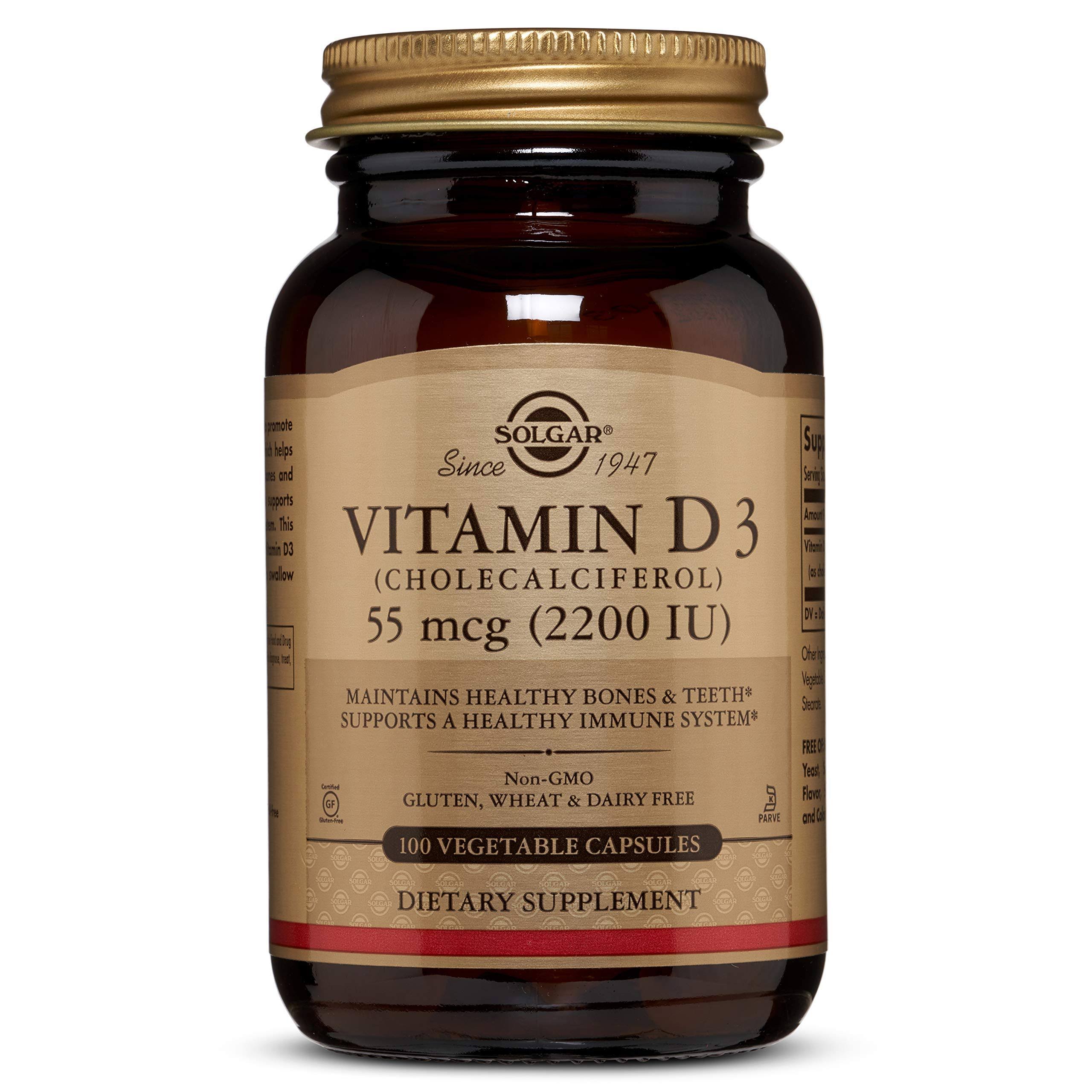 Solgar Vitamin D3 - 2,200 IU, 50 Vegetable Capsules