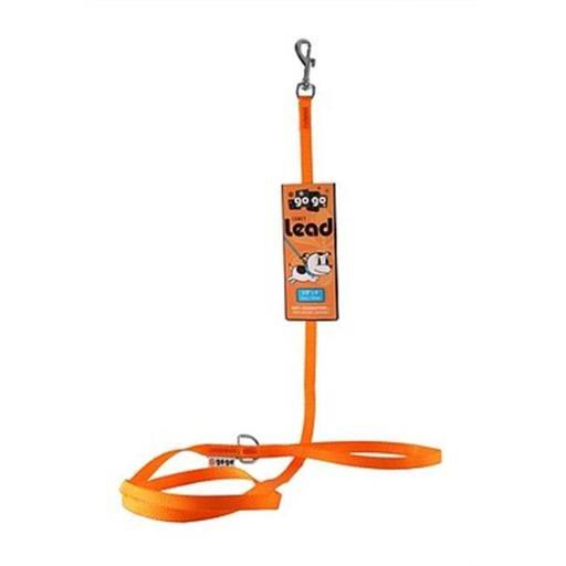 GoGo Comfy Nylon Dog Leash - 3/8" x 6', Orange