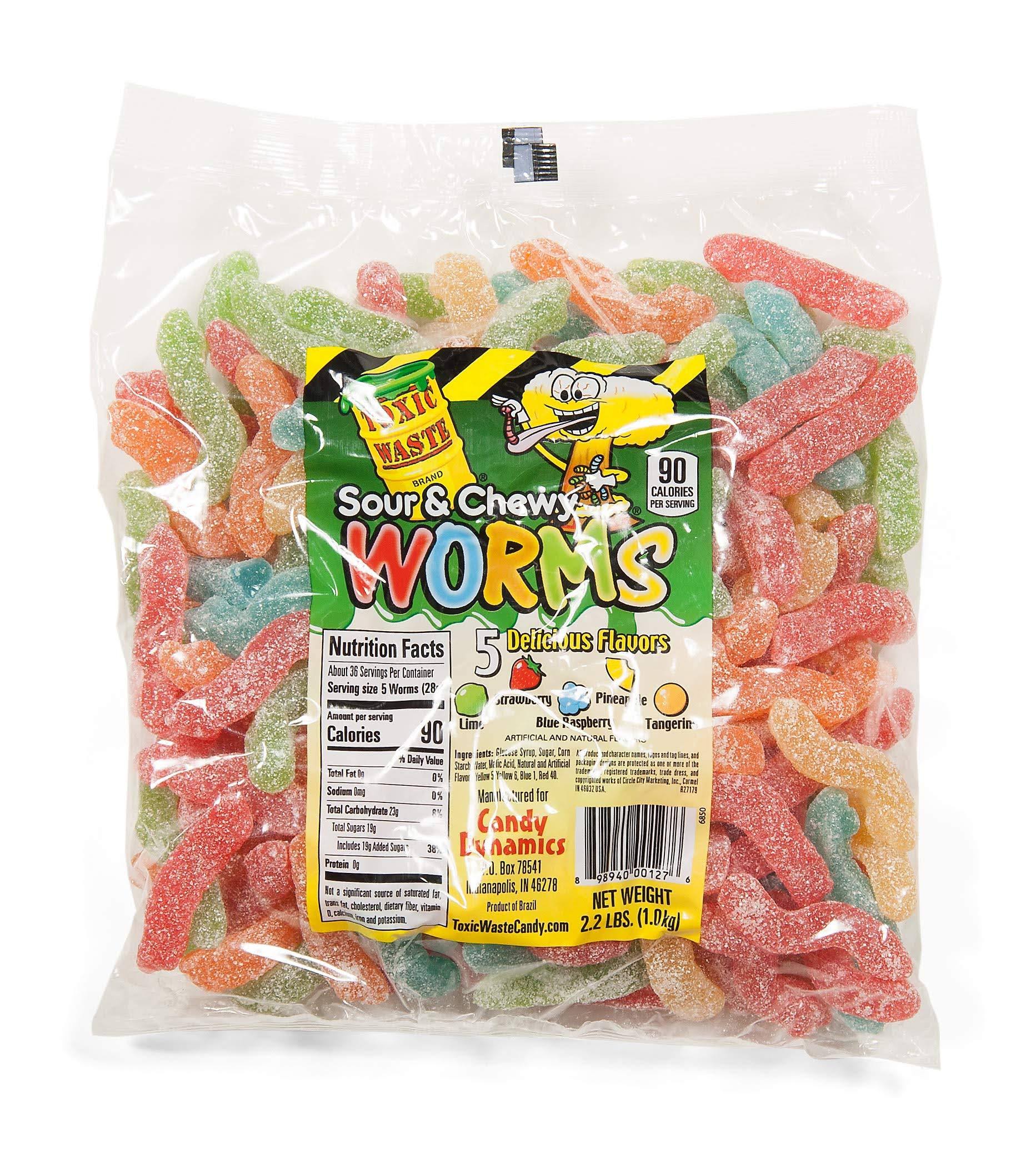 Toxic Waste Sour Gummy Worms - 2.2lbs