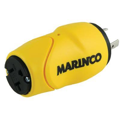 S20-15 Marinco Straight Adapter 20Amp Locking Male Plug to 15Amp Strai
