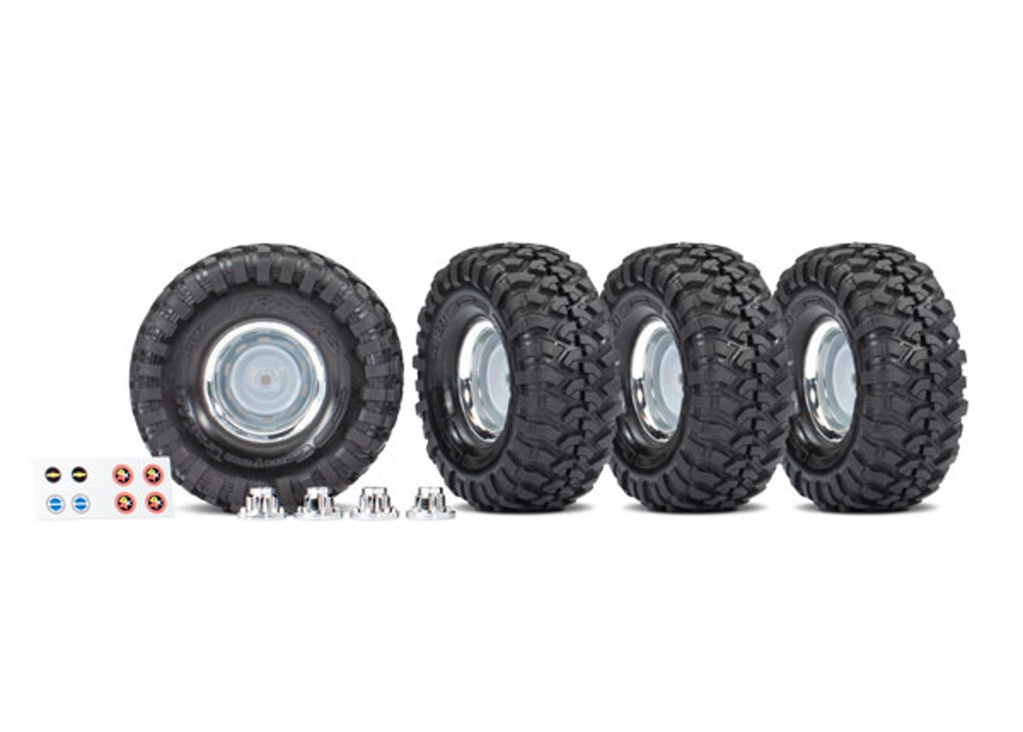 Traxxas TRA8166X 1.9" Chrome Canyon Crawler Tires & Wheels (4)