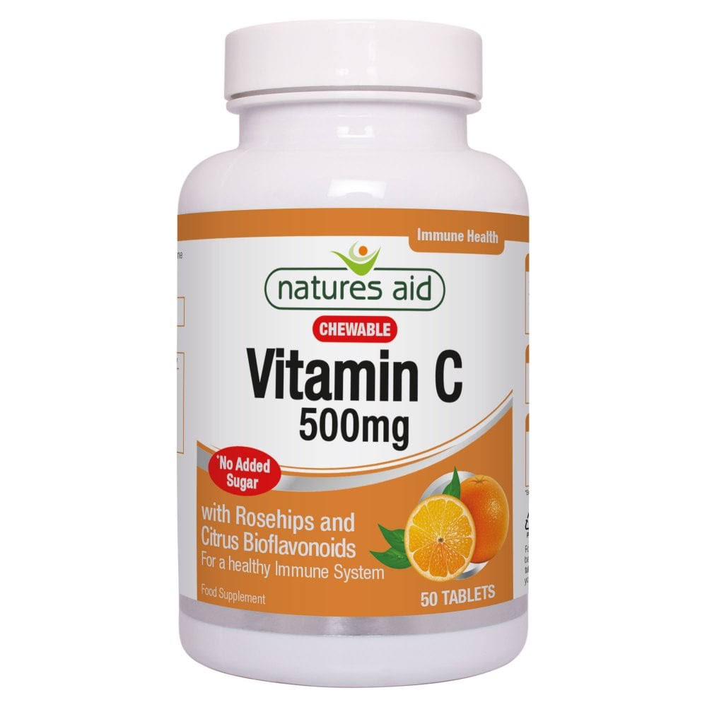 Natures Aid Vitamin C 500mg Chewable Sugar Free - 50 Tabs