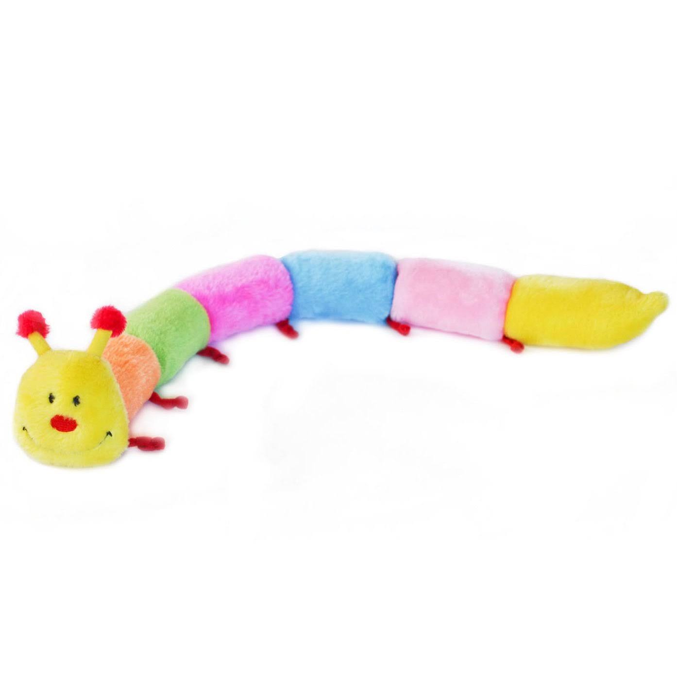 ZippyPaws Caterpillar Deluxe Plush Dog Toy - with 6 Blaster Squeakers, No Stuffing