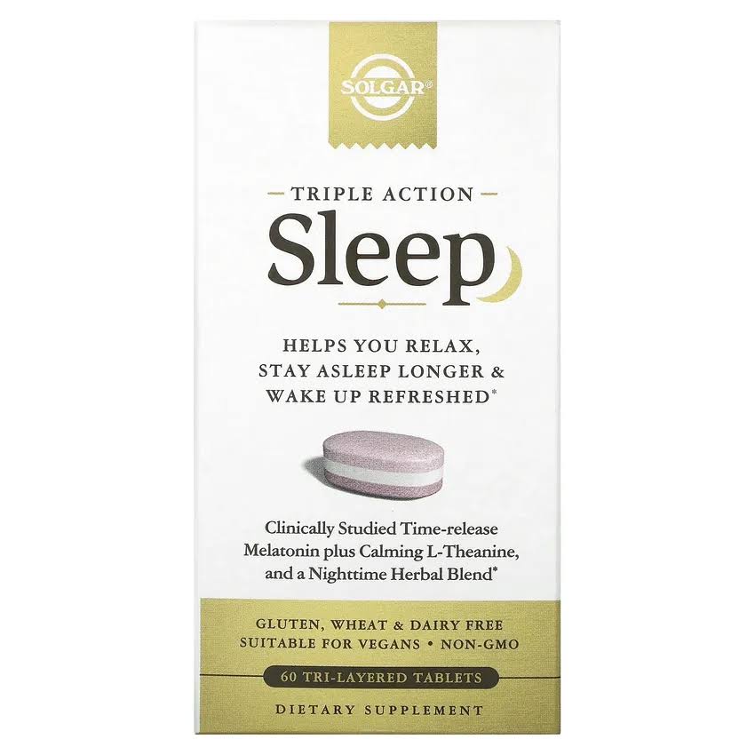 Solgar, Sleep, Triple Action, 60 Tri-Layered Tablets
