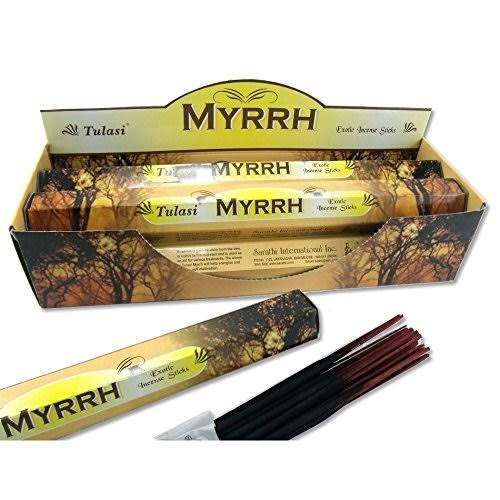 Tulasi Incense Sticks (Myrrh) - 20 Stick Hex Pack