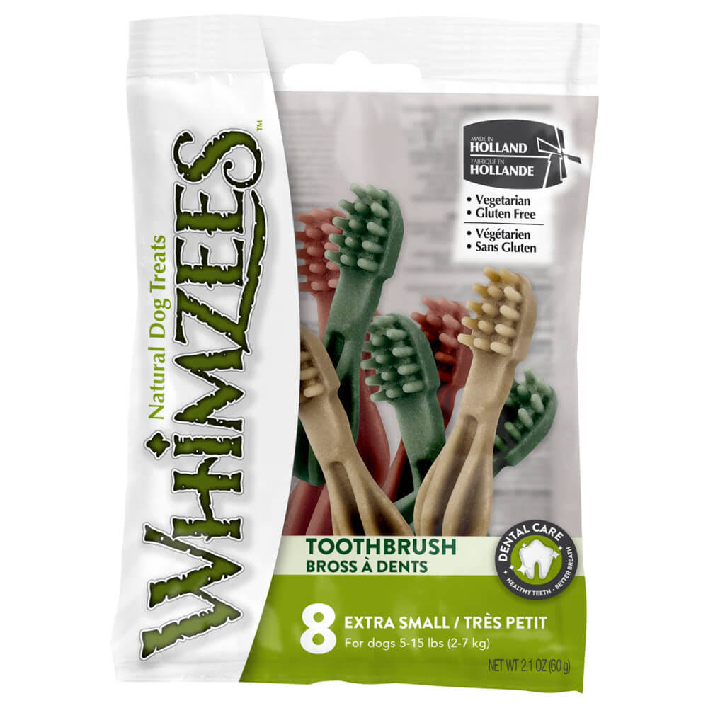 Whimzees Toothbrush Natural Dog Treats - x8, X-Small