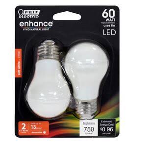 Feit Electric BPA1560W927CFL2 Filament LED Bulb Enhance A15 E26 (Medium) Soft White 60 W White