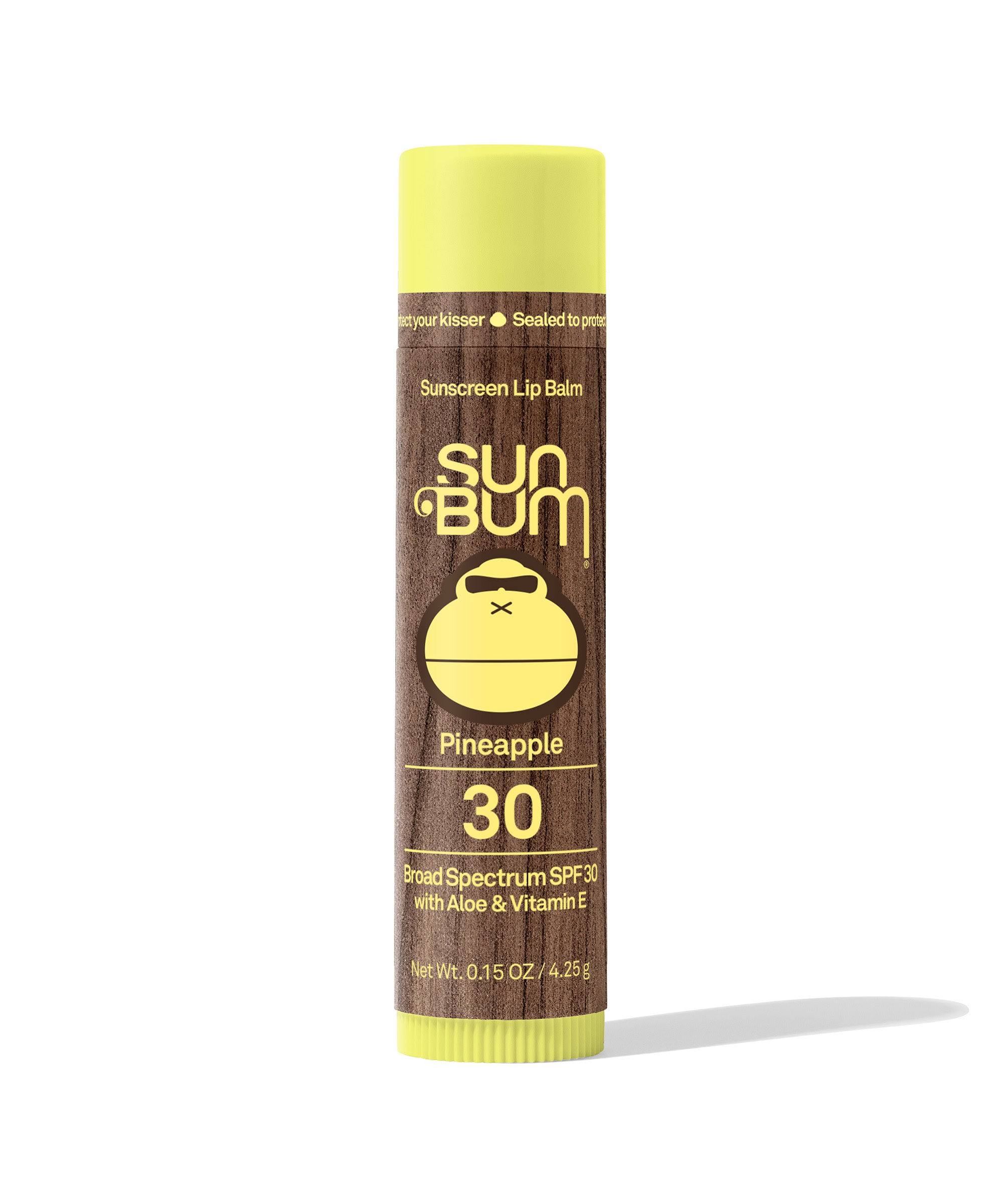 Sun Bum Sunscreen Lip Balm Pineapple 30 SPF 0.15 OZ.