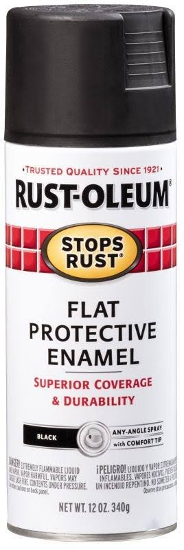 Rust-Oleum Flat Protective Enamel - Satin Flat Black, 340g
