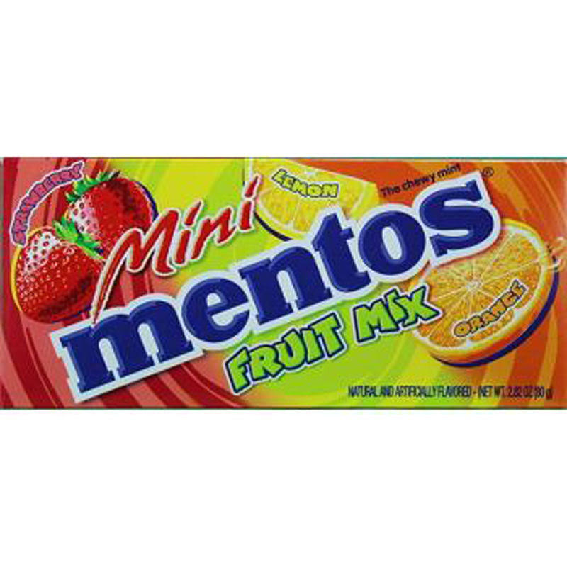 Mentos Mini Fruit Mix Candy - Orange, Lemon, Strawberry, 80g