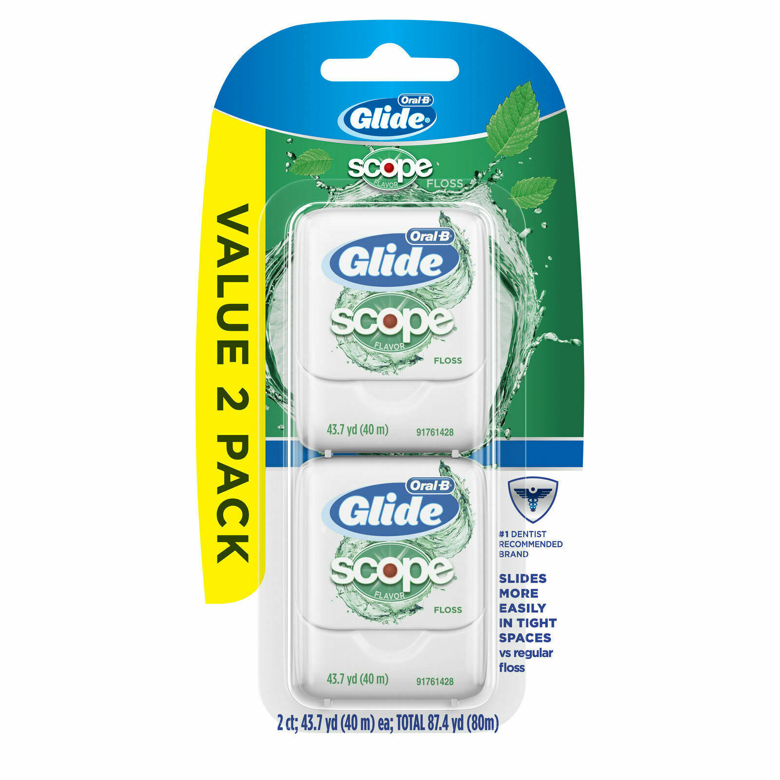 Oral-B, Glide, Scope Floss, 2 Count, 43.7 YD (40 M) EACH