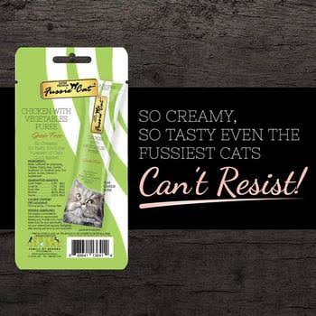 Fussie Cat Chicken with Vegetables Puree Cat Treats - 4 - .5oz Tubes