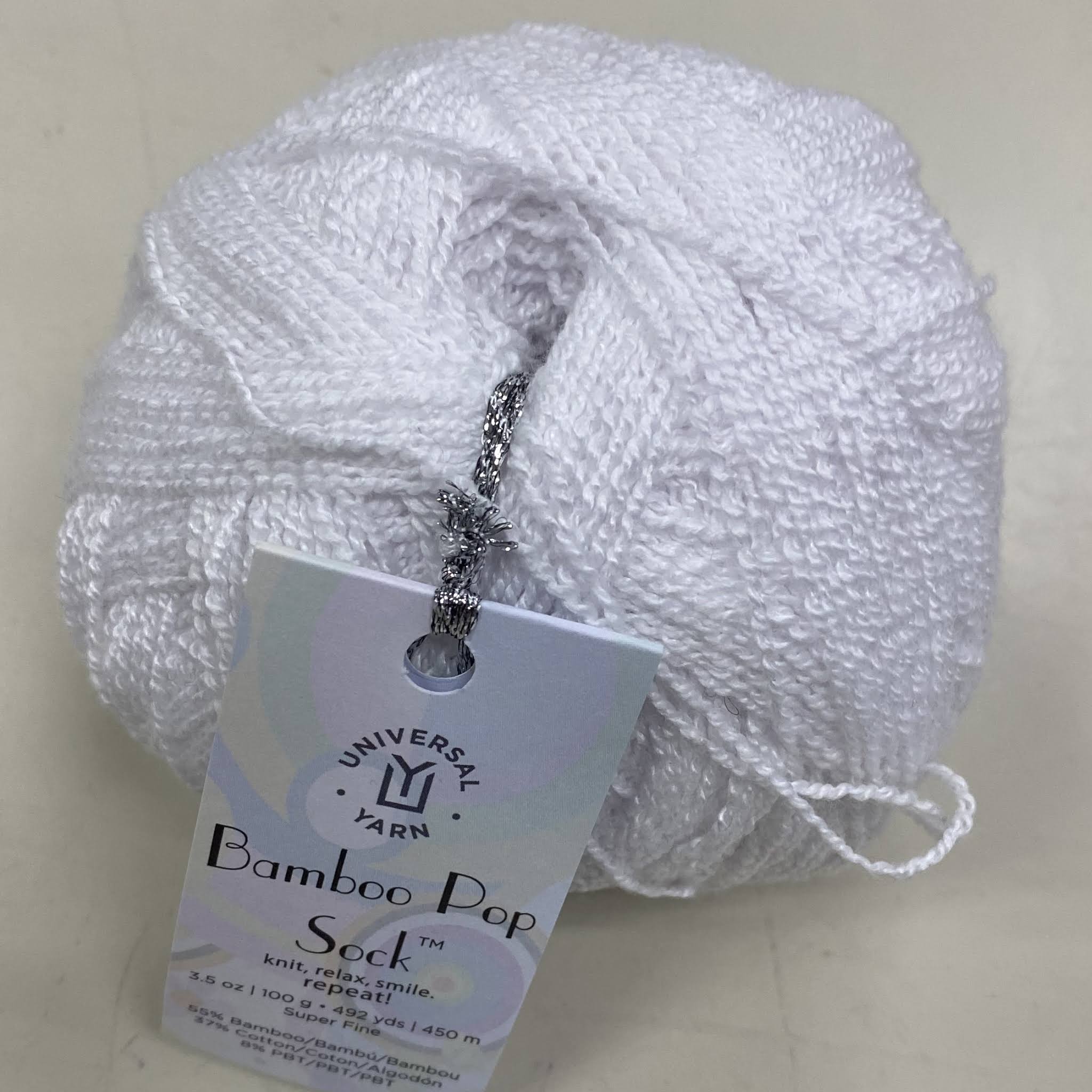 Universal Yarn Bamboo Pop Sock Solids - Frost (601)