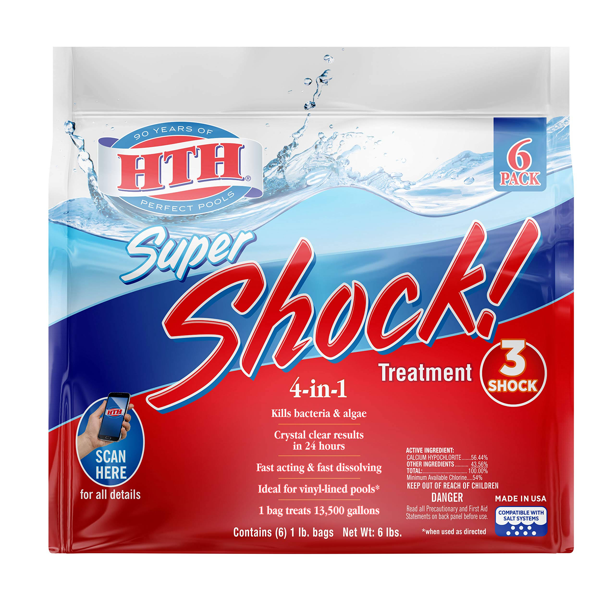 HTH 52023 Super Shock Treatment Swimming Pool Chlorine Cleaner, 1 Lb