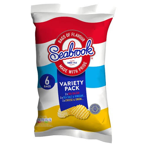 Seabrook Crinkle Crisps Variety Pack - 25g, 6pk