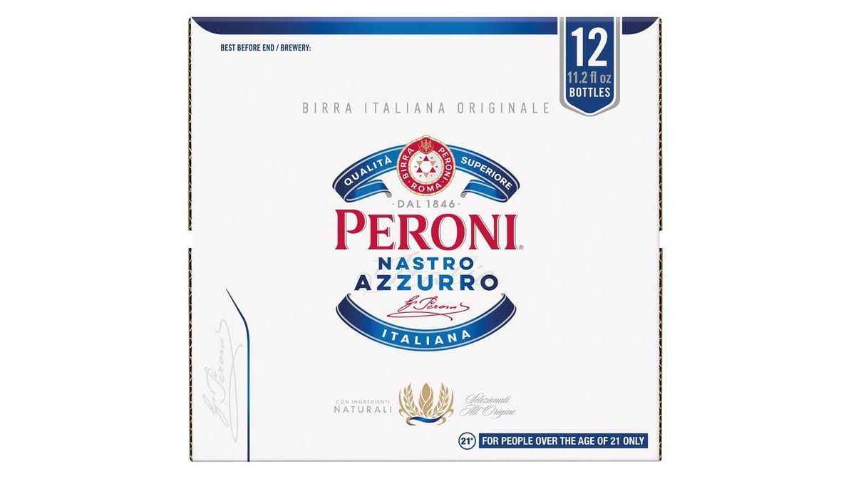 Peroni Nastro Azzurro Beer - 12oz, 12 Count