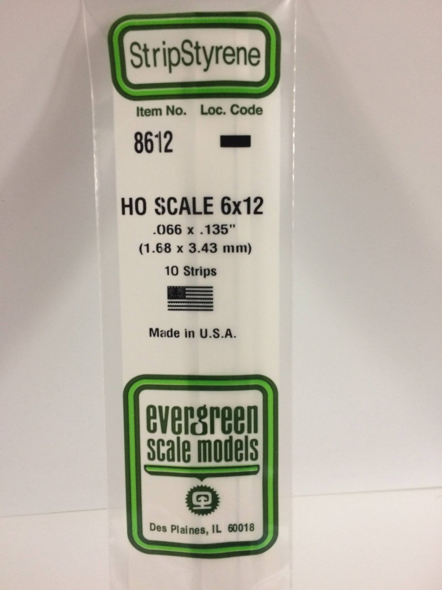 Evergreen Strip 6x12 HO (10) 8612