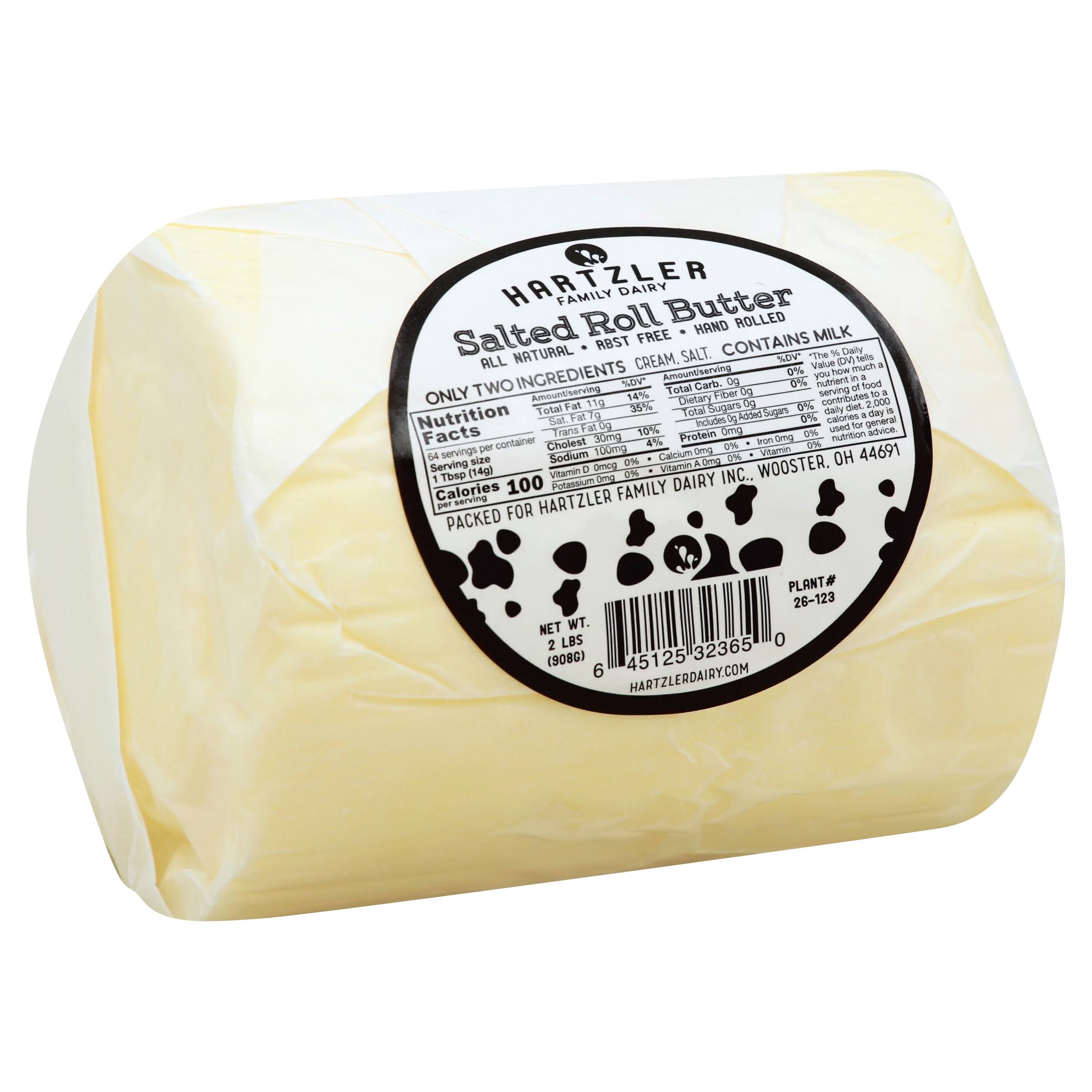Hartzler Family Dairy Butter, Roll, Salted - 2 lbs (908 g)