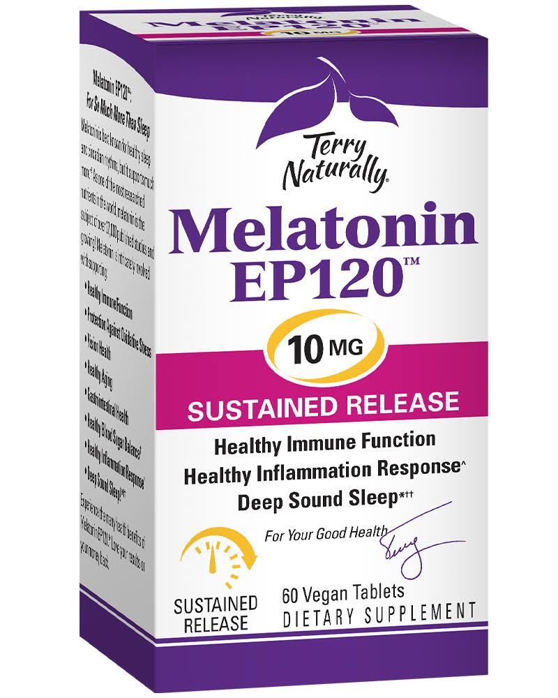 Terry Naturally Melatonin EP120 10 mg Sustained Release 60 Vegan Tablets