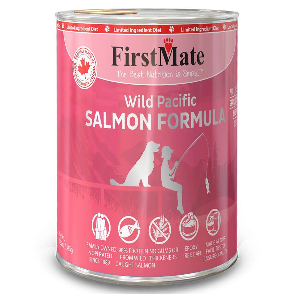 FirstMate Salmon Formula Limited Ingredient Grain-Free Canned Dog Food, 12.2-oz