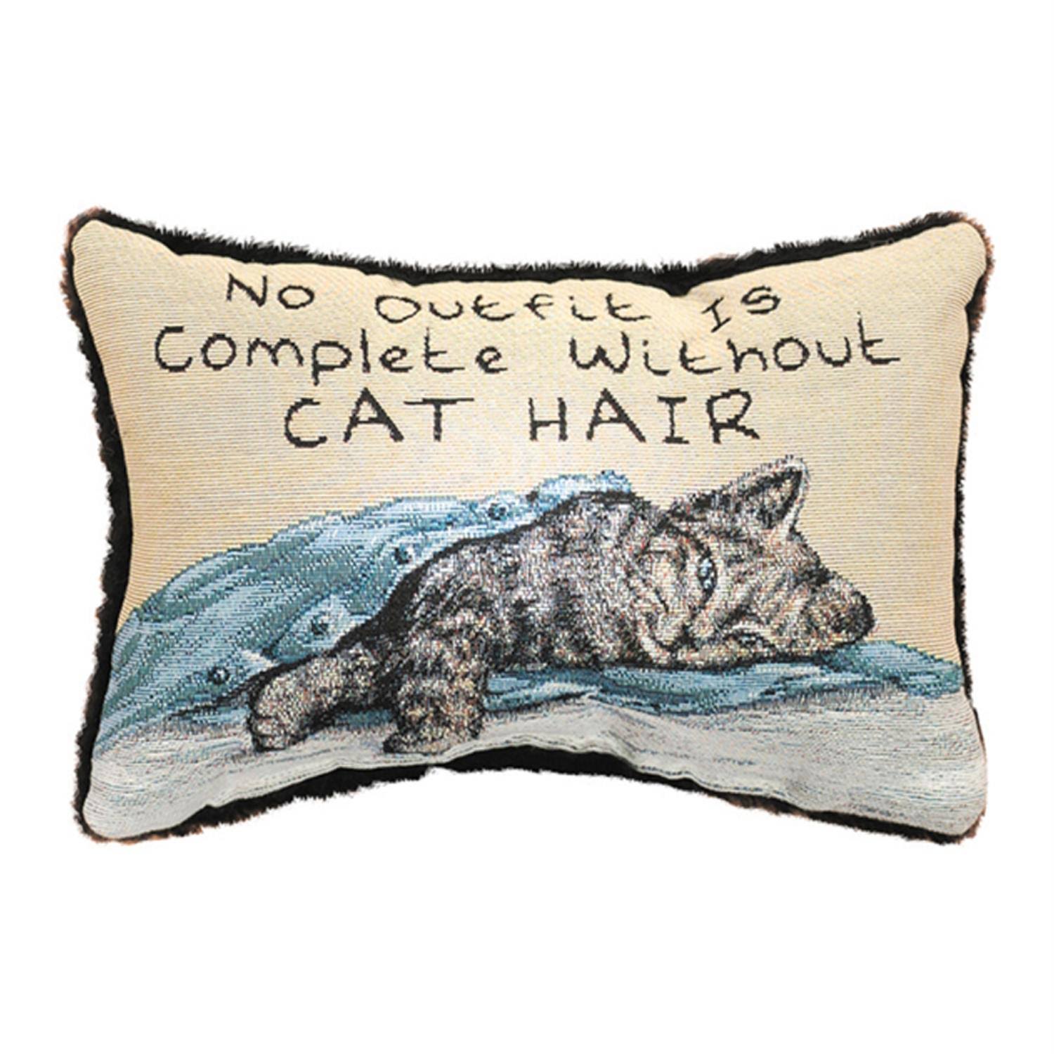 Manual Decorative Throw Pillow - Without Cat Hair, 12.5" x 8.5"