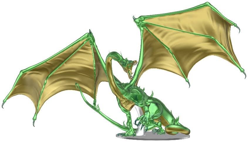 Adult Emerald Dragon Premium Figure: D&d Icons Of The Realms
