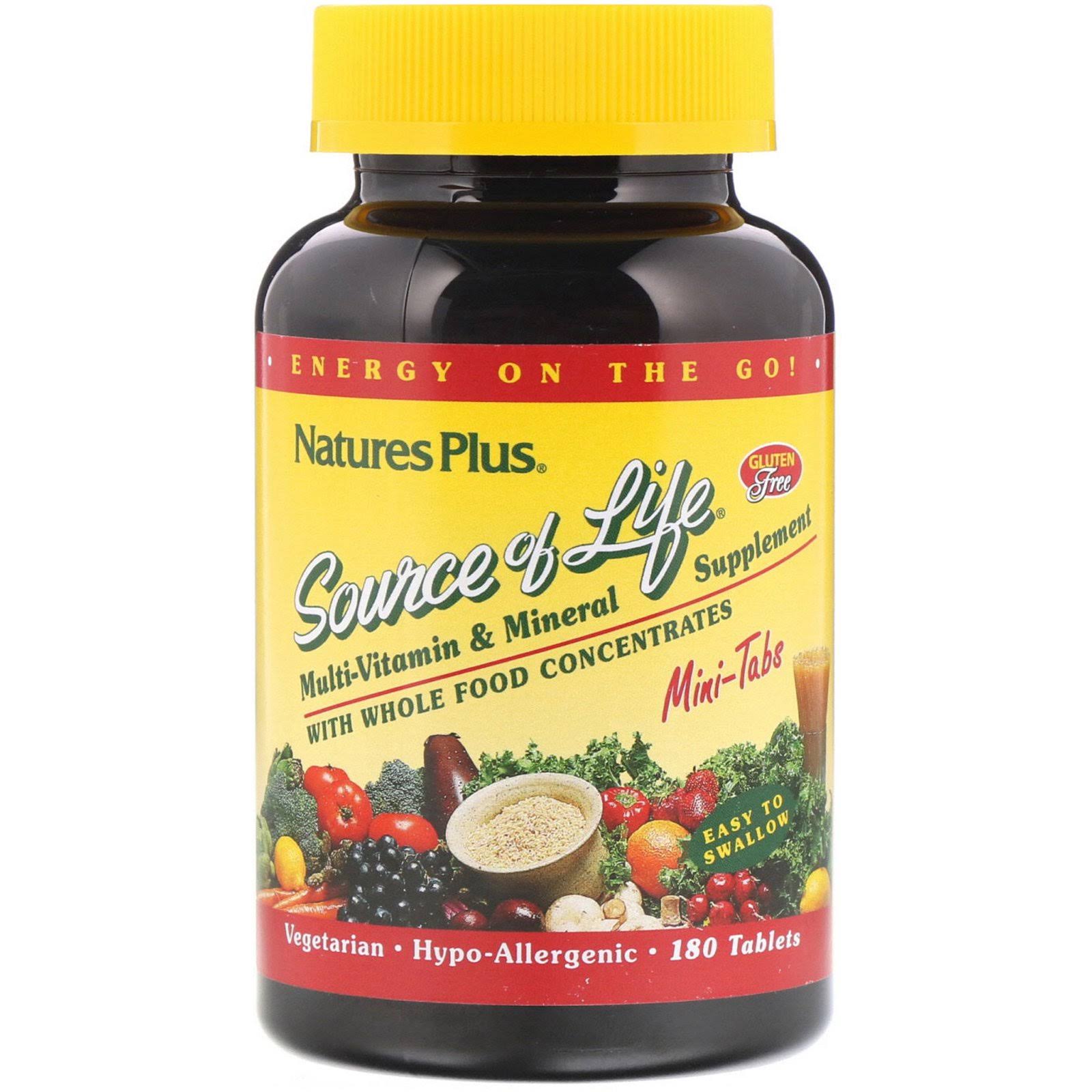 Nature's Plus Source of Life Multi-vitamin & Mineral Supplement - 180 Tablets