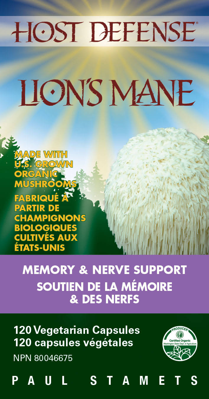 Host Defense Lion's Mane Memory & Nerve Support Vegetarian Capsules - x120