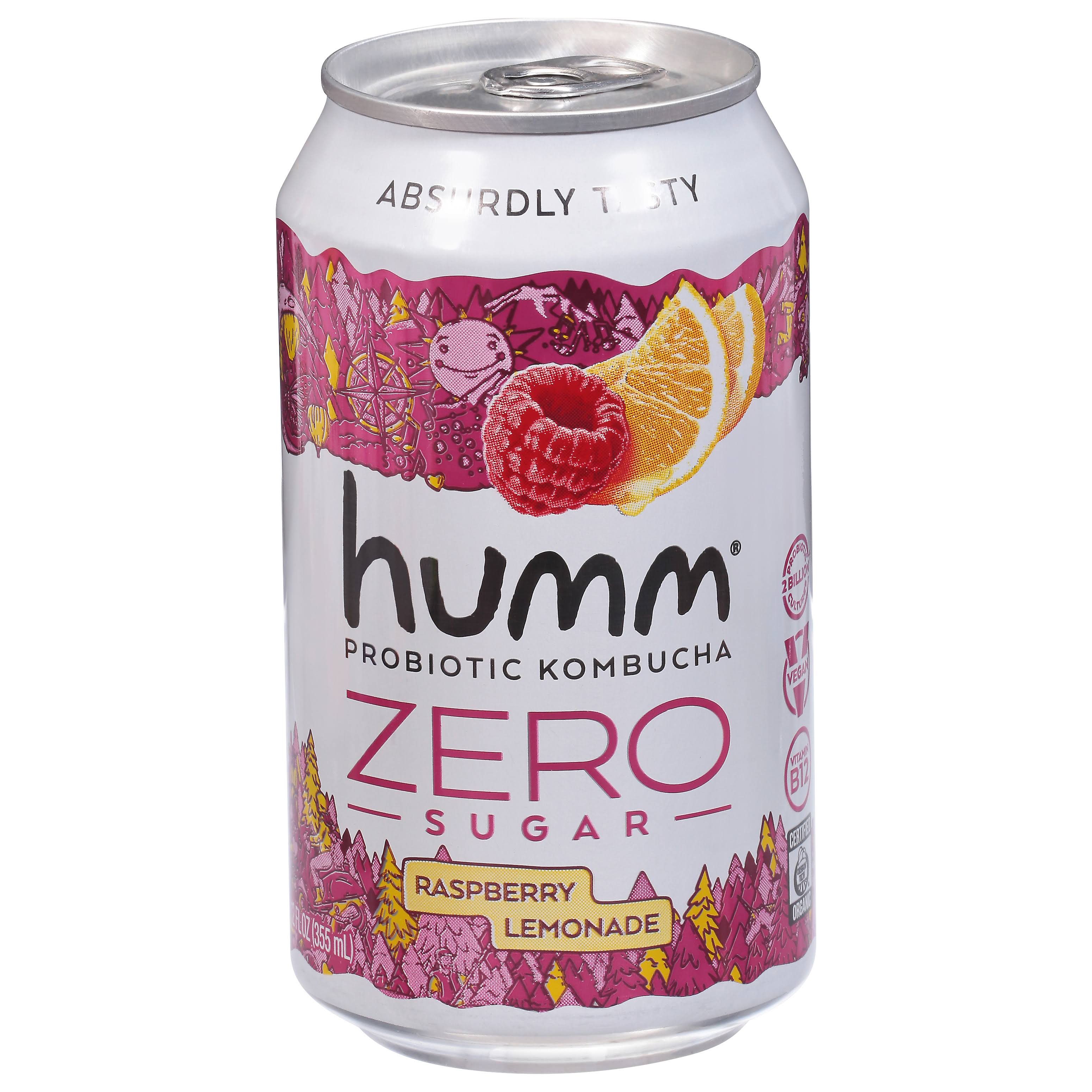 Humm Zero Sugar Raspberry Lemonade Probiotic Kombucha (12 fl oz)