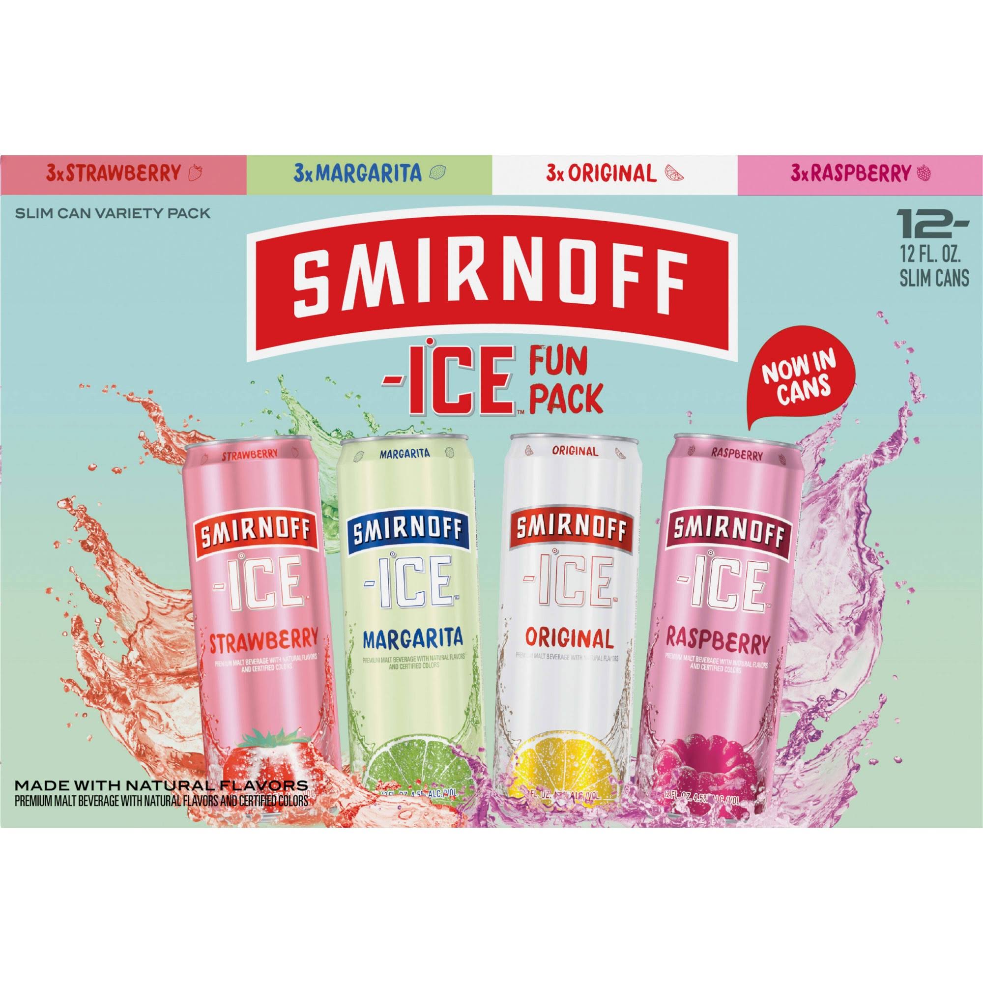 Smirnoff Ice Beer, Variety, Fun Pack - 12 pack, 12 fl oz slim cans