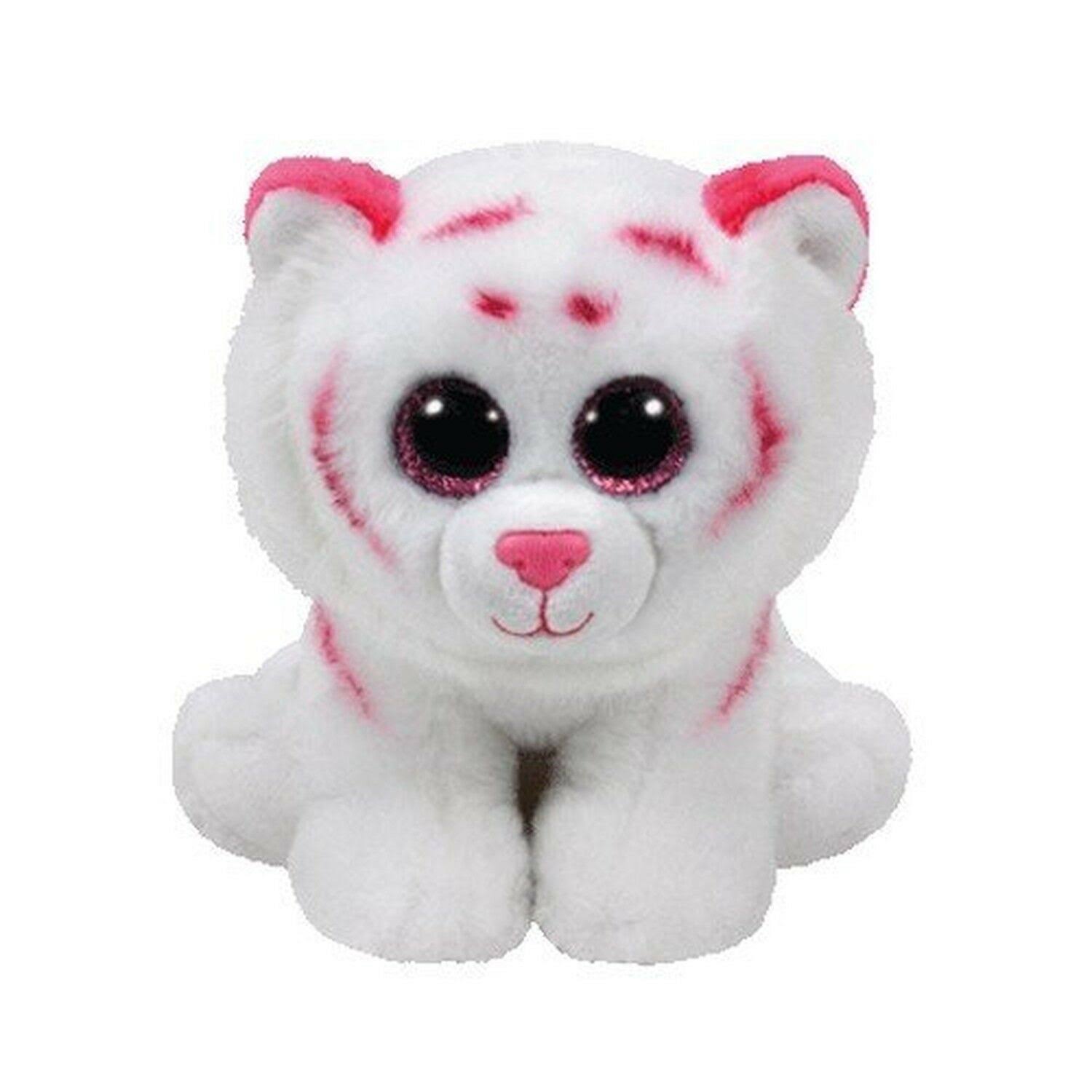 Ty Tabor Pink/White Tiger Beanie Babies