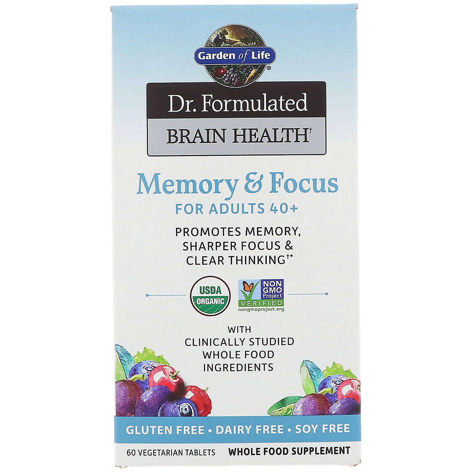 Memory & Focus 40+ - Dr. Formulated Brain Health - 60 Tablets - Garden of Life