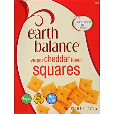 Earth Balance Squares Snacks - Vegan Cheddar Flavor, 6oz