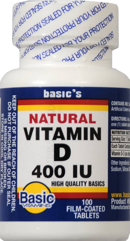 Basic Vitamins Vitamin D 400 IU - 100 Tabs