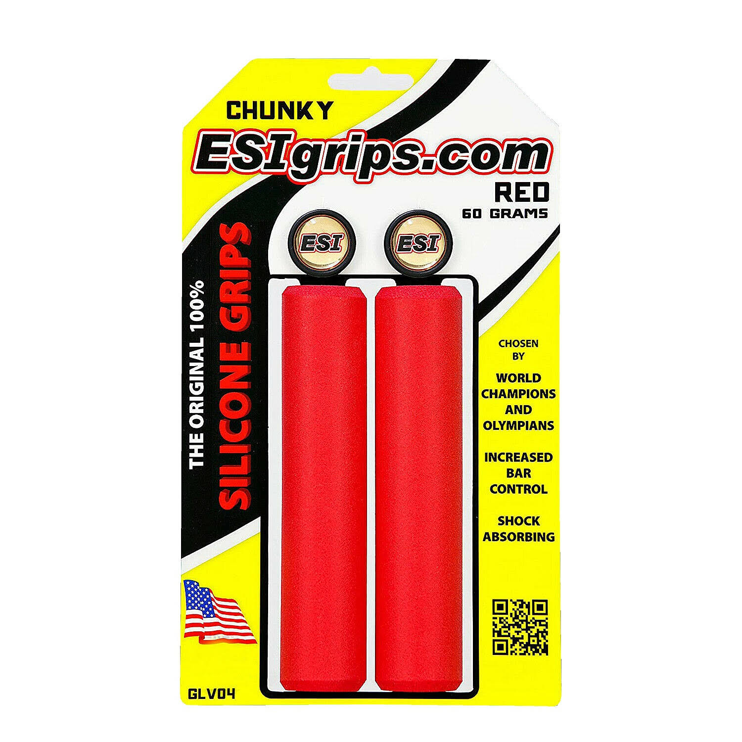 Esi Chunky Silicone Grips - 32mm, Red, 50g