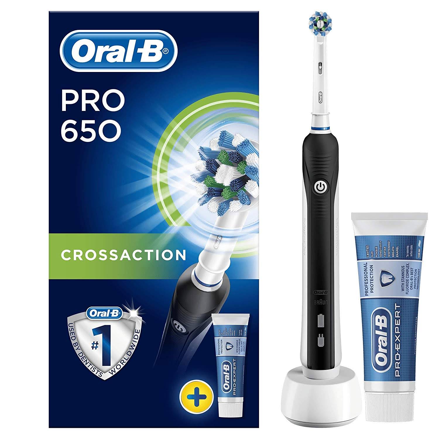 Oral-B Pro 650 3D Crossaction Electric Toothbrush - with Toothpaste