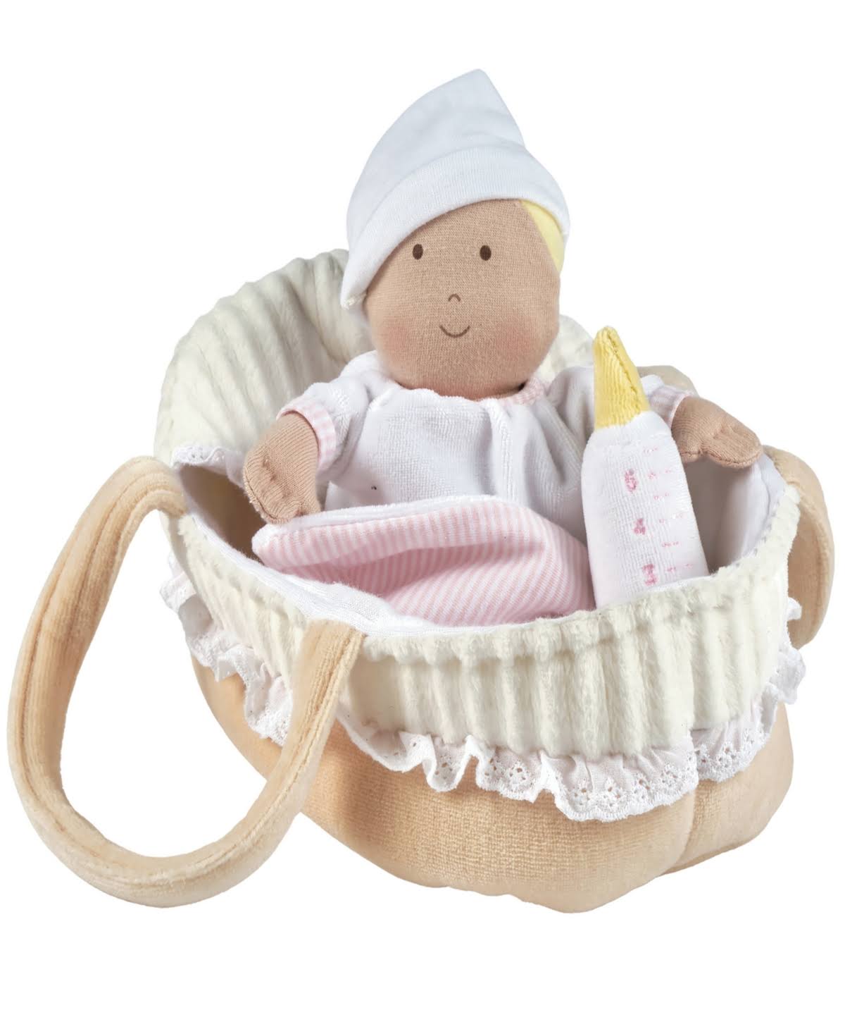 Tikiri Toys Bonikka Grace - Baby Soft Doll with Carry Cot and Blanket