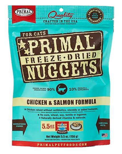 Primal Freeze Dried Cat Food - Chicken and Salmon Formula, 5.5oz