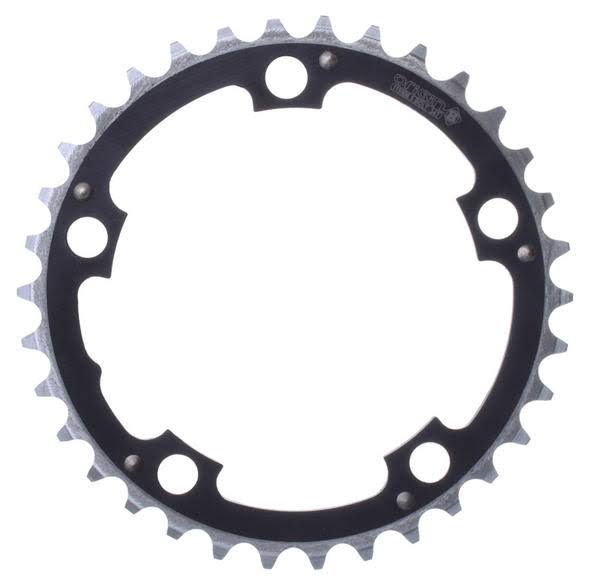 Origin8 Alloy Ramped Chainrings - Black and Silver, 110mm x 46t