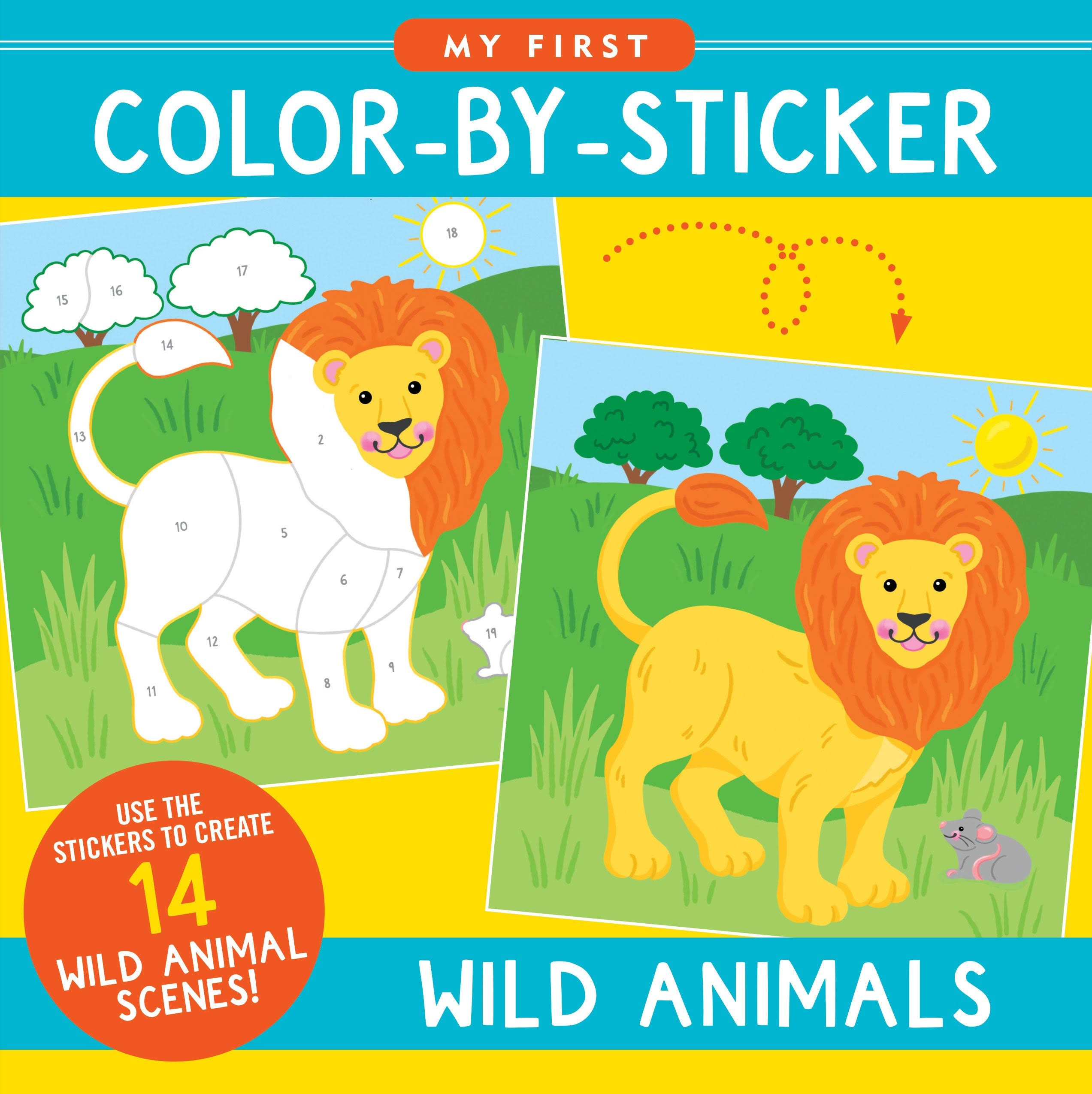 WILD ANIMALS FIRST COLOR BY STICKER BOOK. [Book]