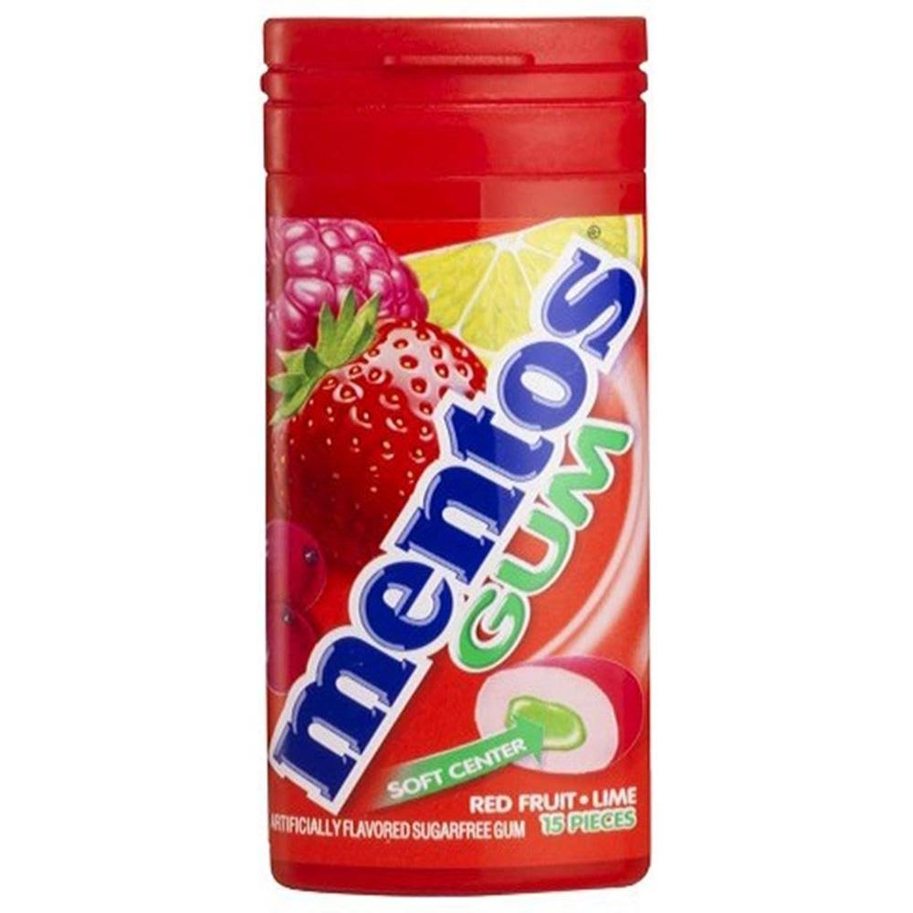 Mentos Sugarfree Gum - Red Fruit Lime, 15 Count