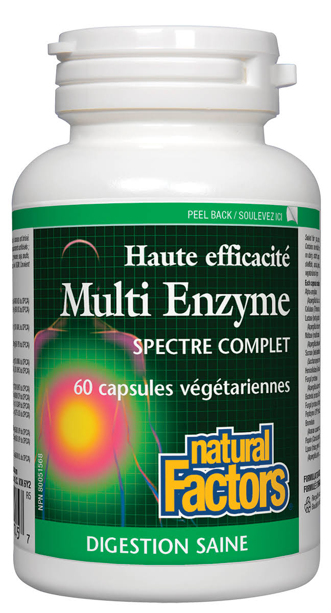 Natural Factors High Potency Multi Enzyme Dietary Supplement - 60 Capsules