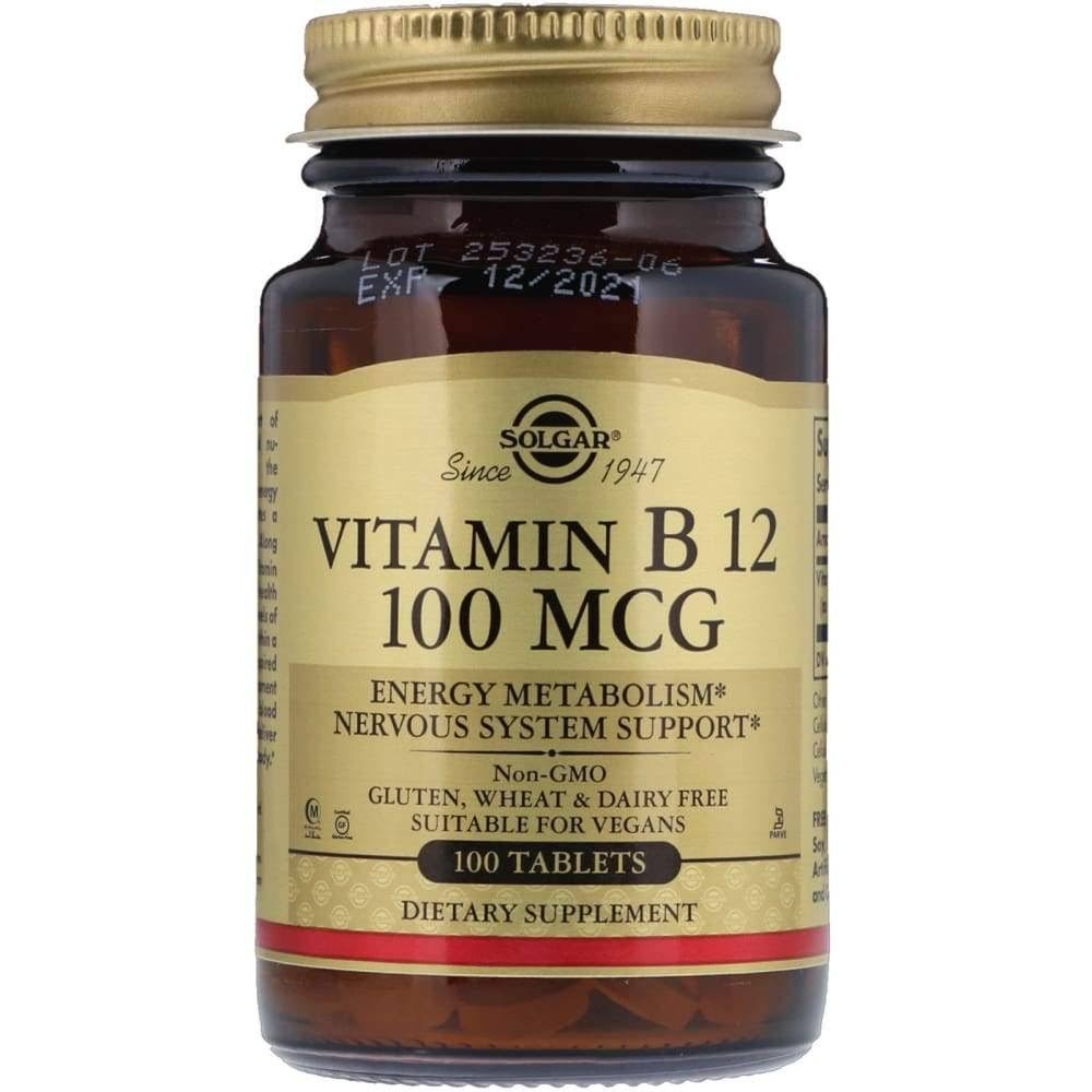 Solgar Vitamin B12 100mcg Nervous System Support - 100 Tablets